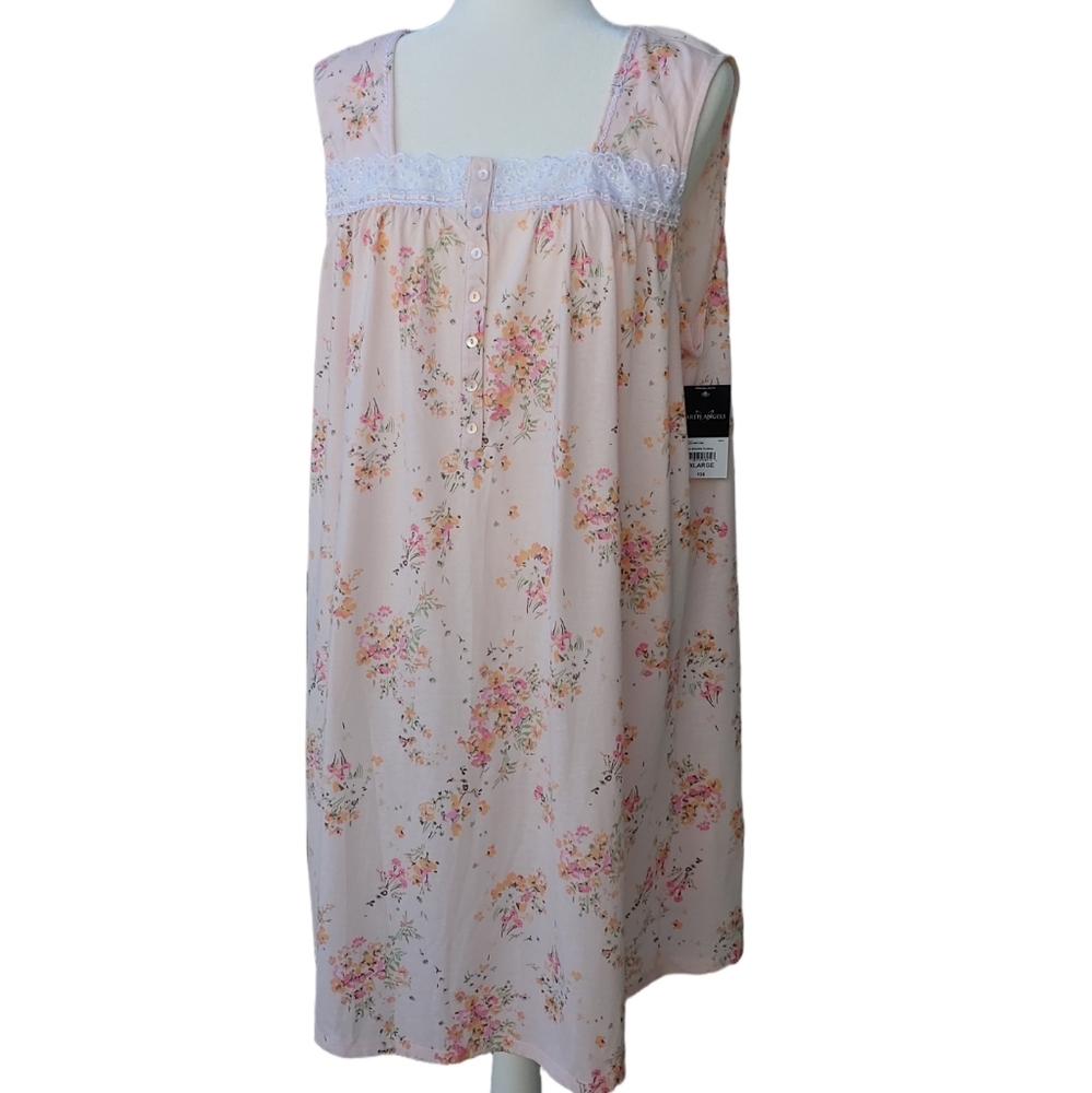 New Sleeveles Nightgown in Floral Peach By Earth Angels size Women's XL NWT